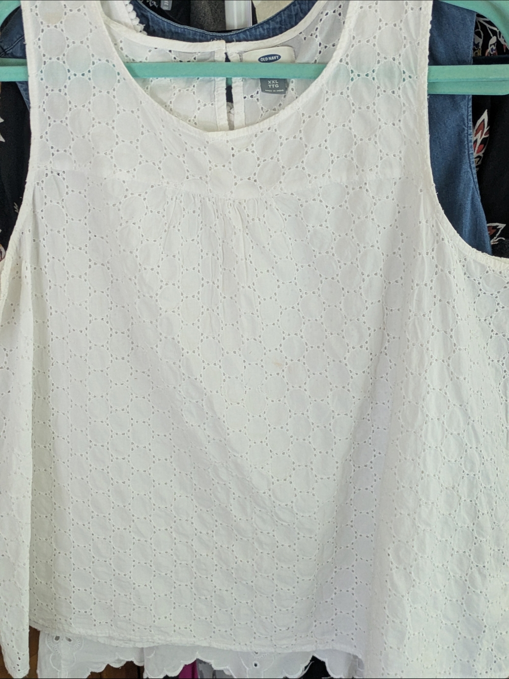 Old Navy White Eyelet Sleeveless Top